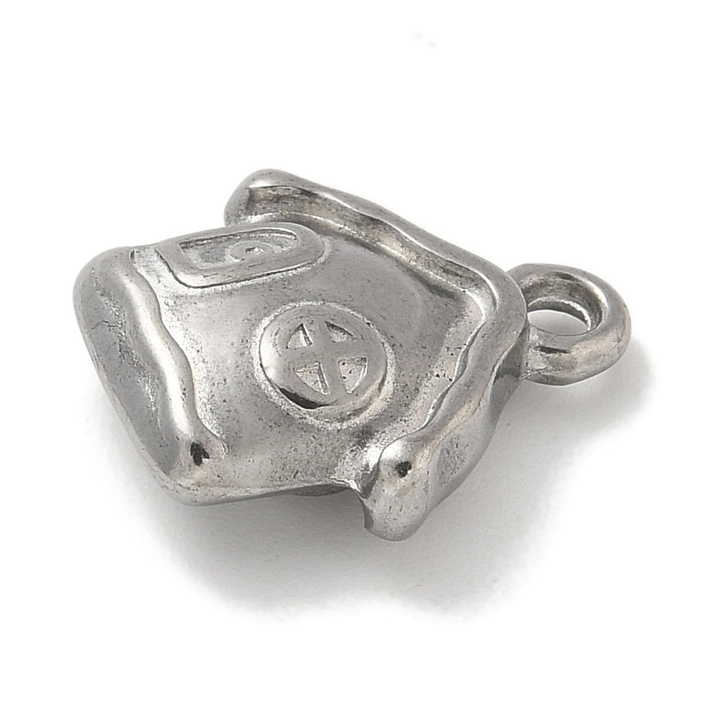 Bedel Huisje met hart RVS Zilver 14mm - per stuk-bedels-Kraaltjes van Renate