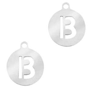 Bedel Initial letter B Stainless steel Zilver (rvs) 10mm-Kraaltjes van Renate