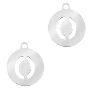 Bedel Initial letter O Stainless steel Zilver (rvs) 10mm-Kraaltjes van Renate