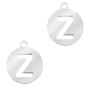 Bedel Initial letter Z Stainless steel Zilver (rvs) 10mm-Kraaltjes van Renate