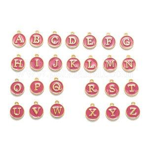 Bedel Initial letter alfabet 14mm goud/oudroze- per stuk-bedels-Kraaltjes van Renate