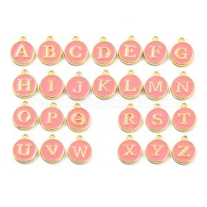 Bedel Initial letter alfabet 14mm goud/roze- per stuk-bedels-Kraaltjes van Renate