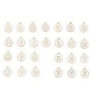 Bedel Initial letter alfabet 14mm goud/wit- per stuk-bedels-Kraaltjes van Renate