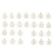 Bedel Initial letter alfabet 14mm goud/wit- per stuk-bedels-Kraaltjes van Renate