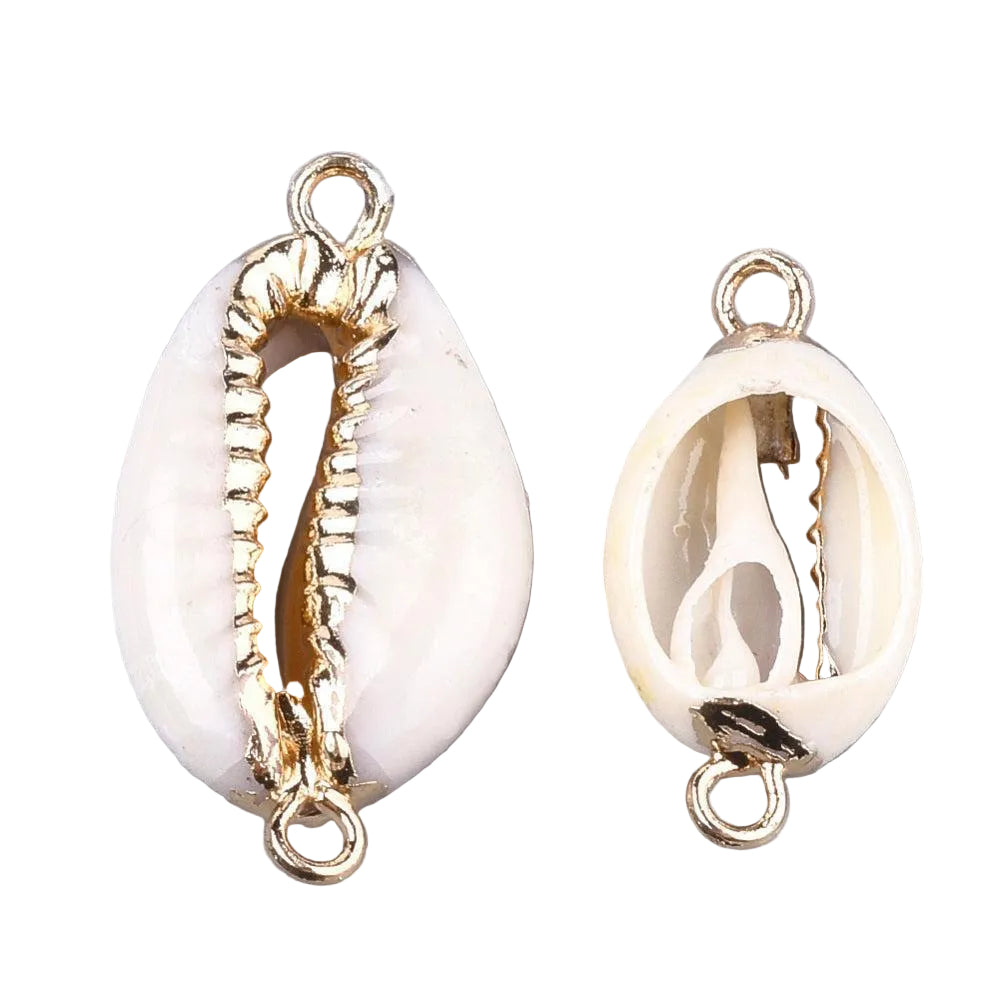 Bedel Kauri Schelp Goud 27mm - per stuk-Bedels-Kraaltjes van Renate