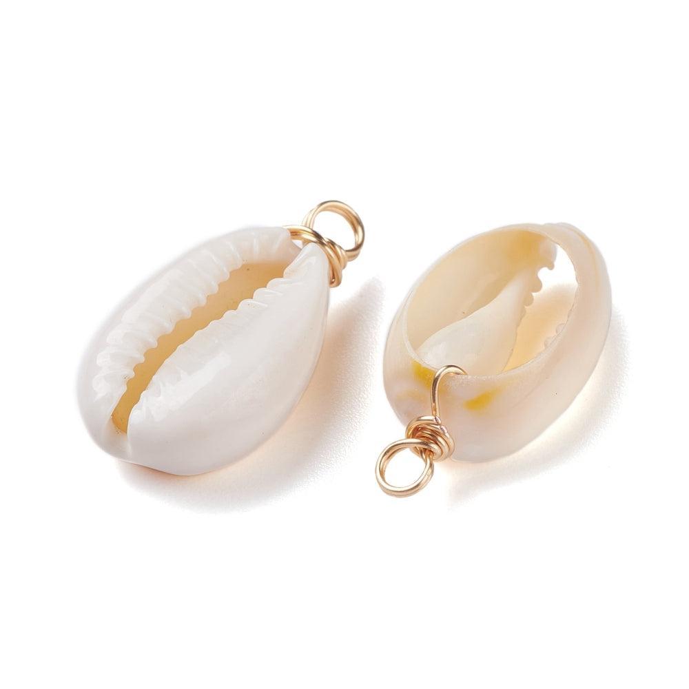 Bedel Kauri Schelp Goud 30mm - per stuk-Bedels-Kraaltjes van Renate