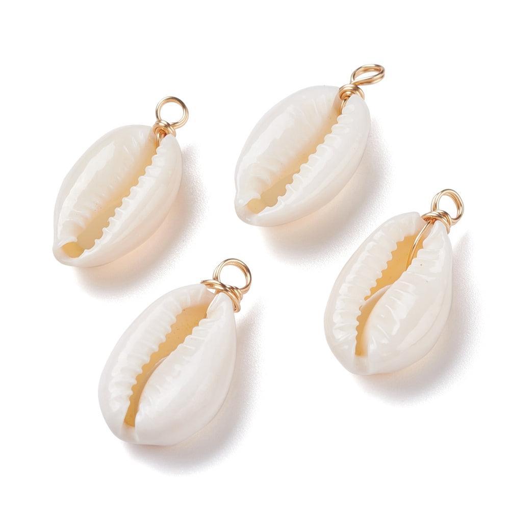 Bedel Kauri Schelp Goud 30mm - per stuk-Bedels-Kraaltjes van Renate