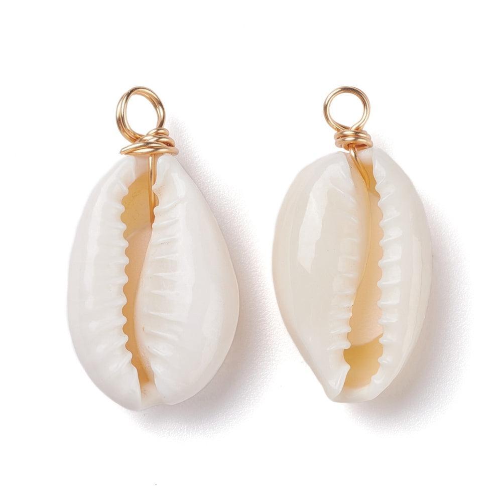 Bedel Kauri Schelp Goud 30mm - per stuk-Bedels-Kraaltjes van Renate