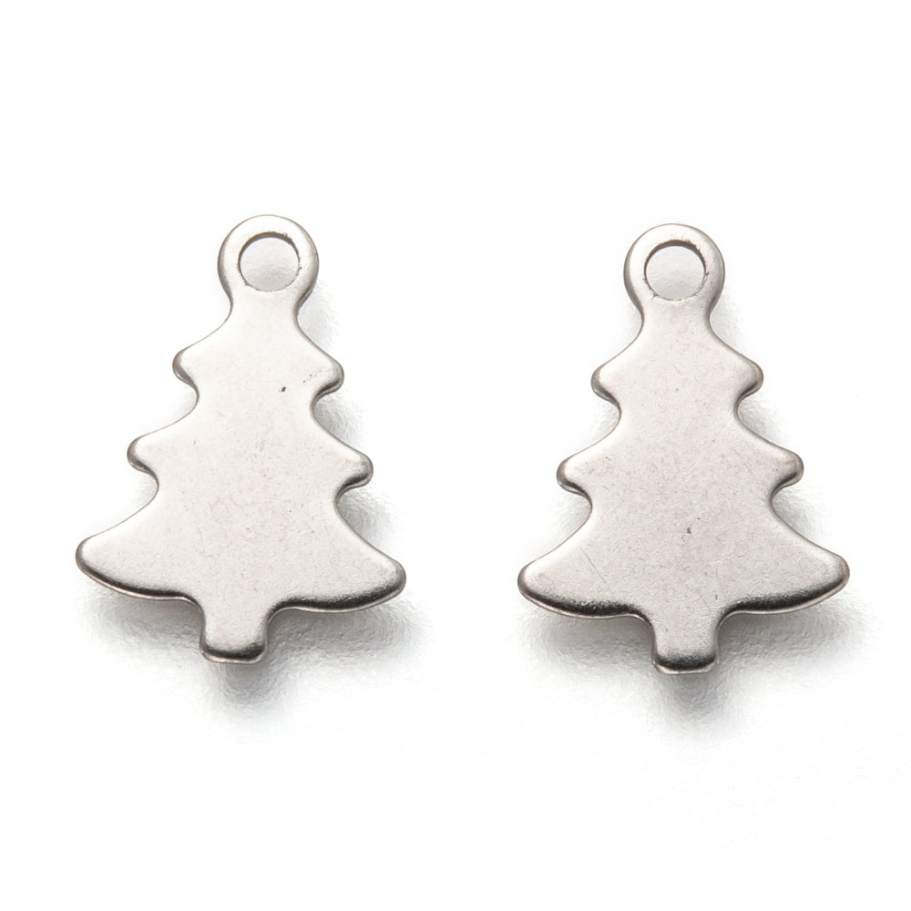 Bedel Kerstboom RVS Zilver 12mm - per stuk-Bedels-Kraaltjes van Renate