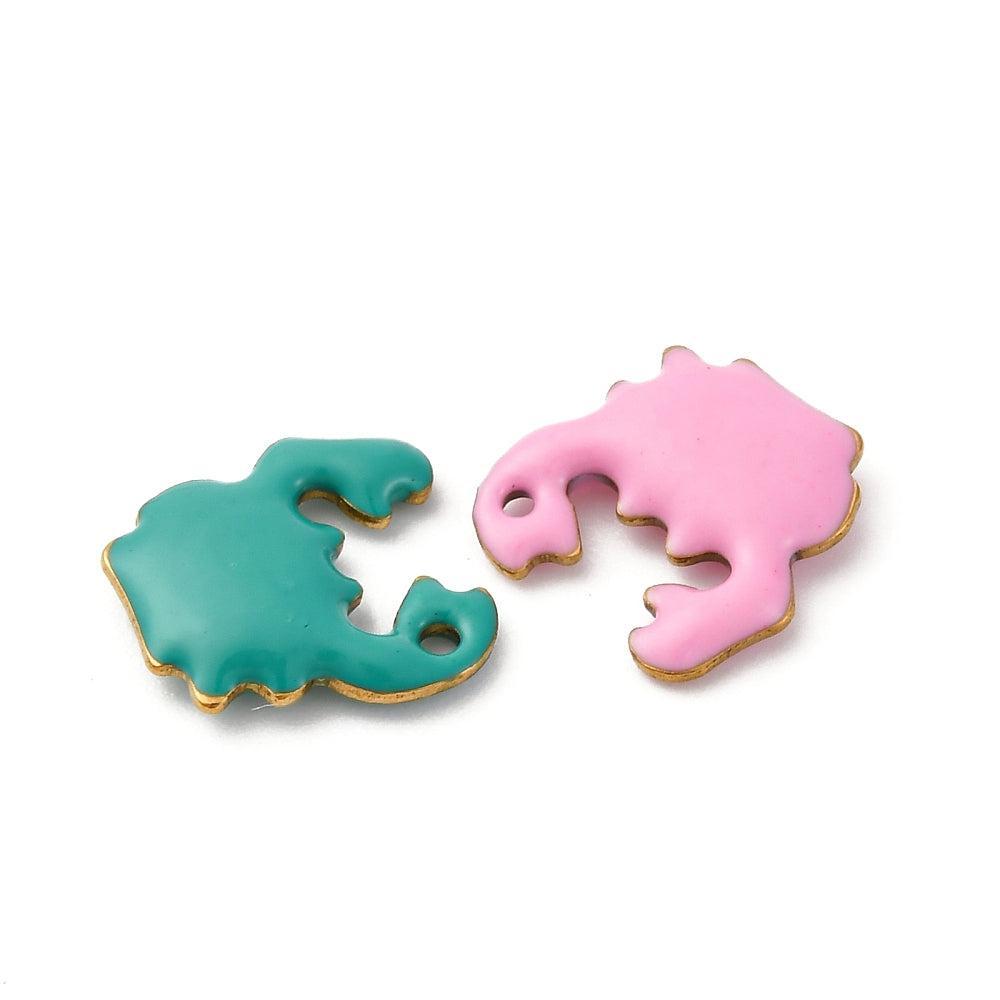 Bedel Krab Multicolor Stainless Steel 10x10mm- Per Stuk-bedels-Kraaltjes van Renate