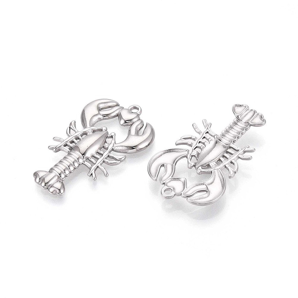Bedel Kreeft RVS Zilver 32mm - per stuk-Bedels-Kraaltjes van Renate