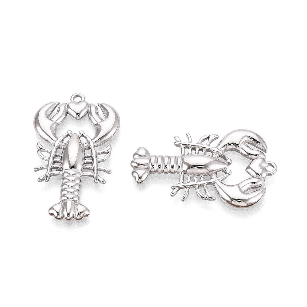 Bedel Kreeft RVS Zilver 32mm - per stuk-Bedels-Kraaltjes van Renate