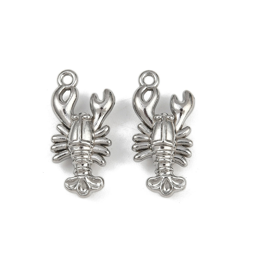 Bedel Kreeft Zilver 22x10,5mm- Per Stuk-bedels-Kraaltjes van Renate