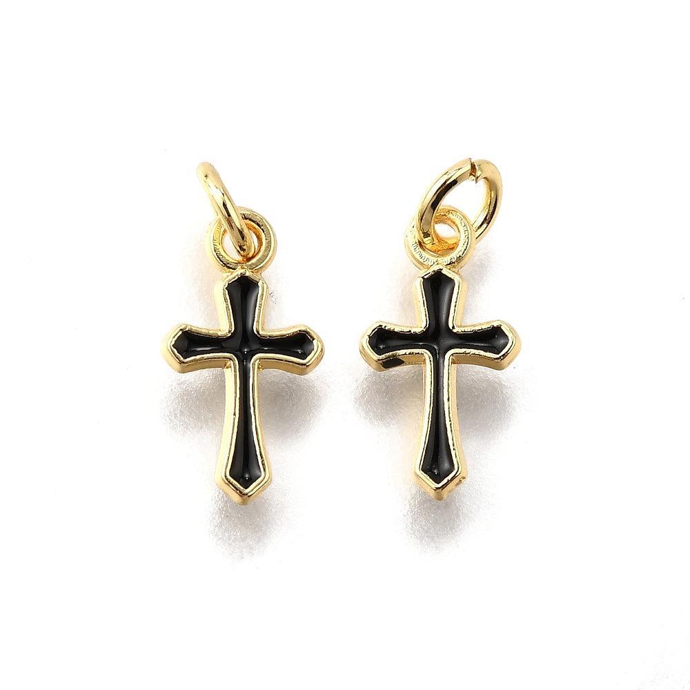 Bedel Kruis Emaille met Ringetje 11,5mm – per stuk-bedels-Kraaltjes van Renate