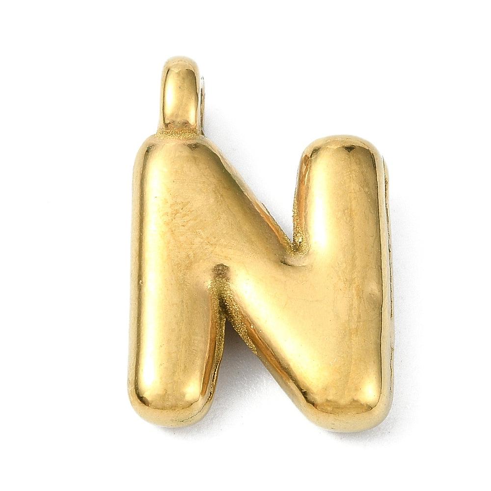 Bedel letter alfabet A-Z RVS 18K goud 19x13mm-bedels-Kraaltjes van Renate