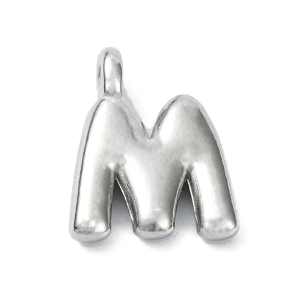 Bedel letter alfabet A-Z RVS zilver 19x13mm-bedels-Kraaltjes van Renate