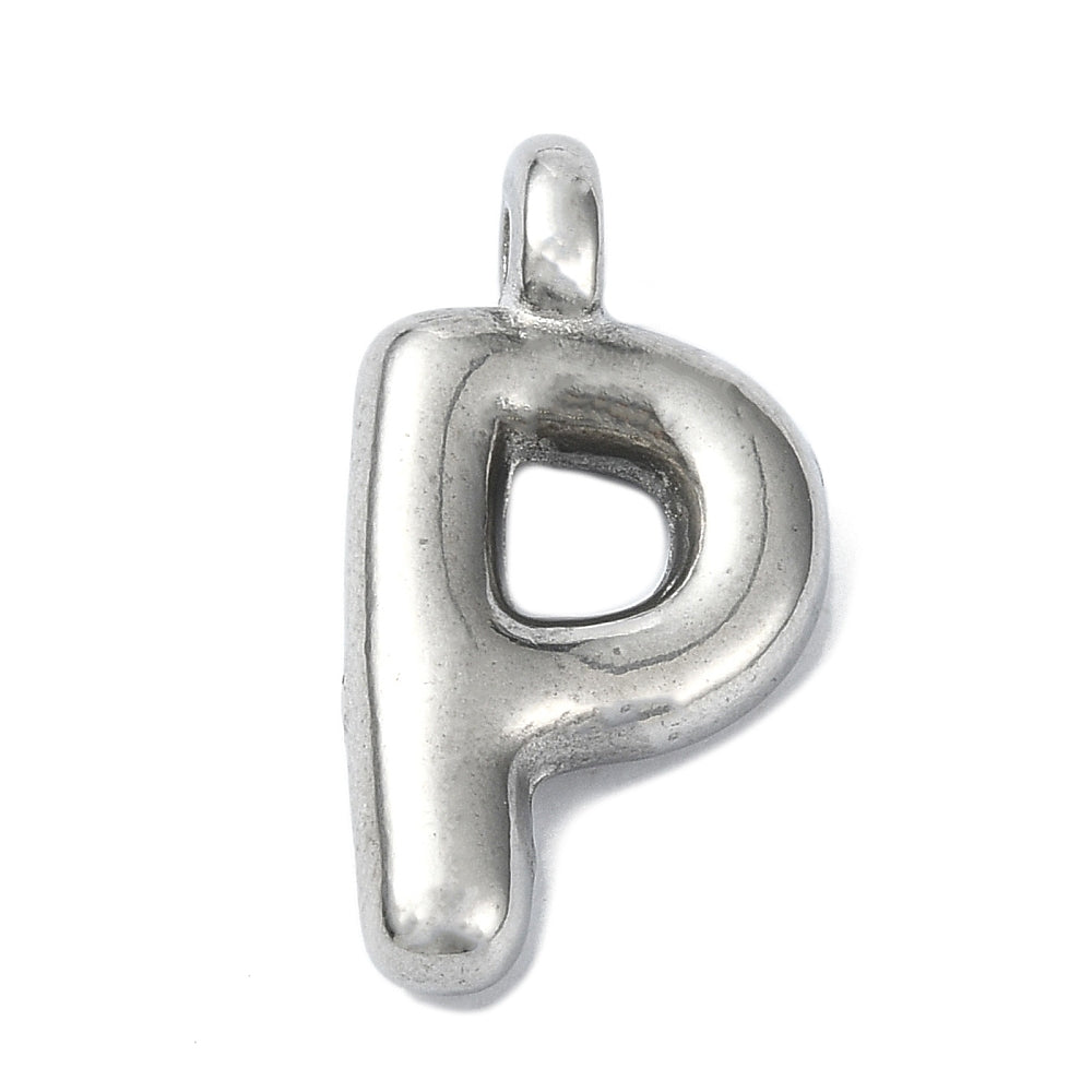 Bedel letter alfabet A-Z RVS zilver 19x13mm-bedels-Kraaltjes van Renate