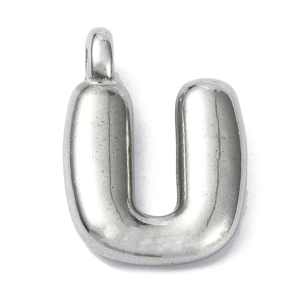 Bedel letter alfabet A-Z RVS zilver 19x13mm-bedels-Kraaltjes van Renate