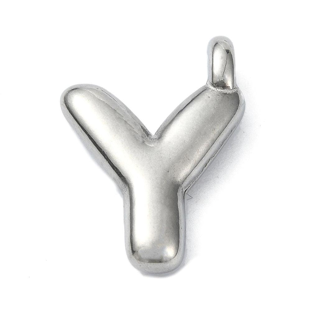 Bedel letter alfabet A-Z RVS zilver 19x13mm-bedels-Kraaltjes van Renate