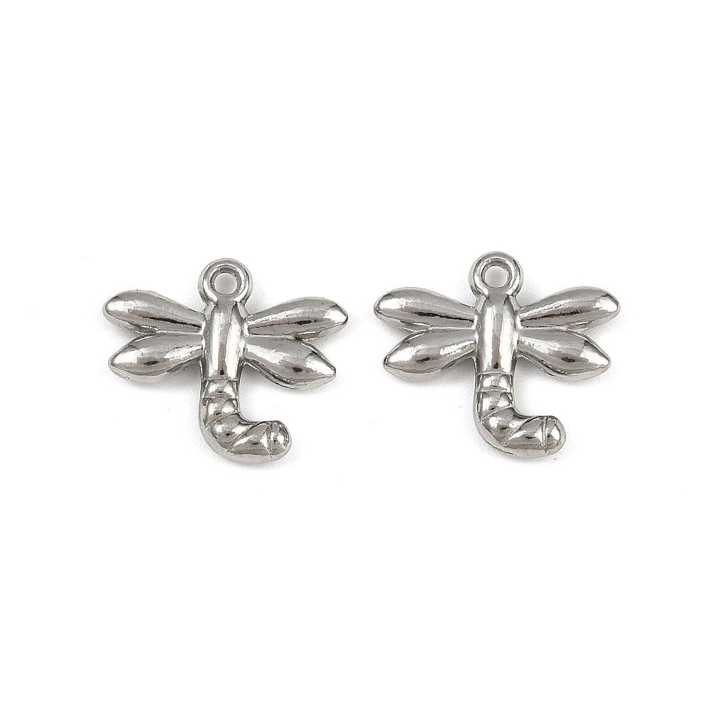 Bedel Libelle Rvs 12x14mm Zilver-bedels-Kraaltjes van Renate