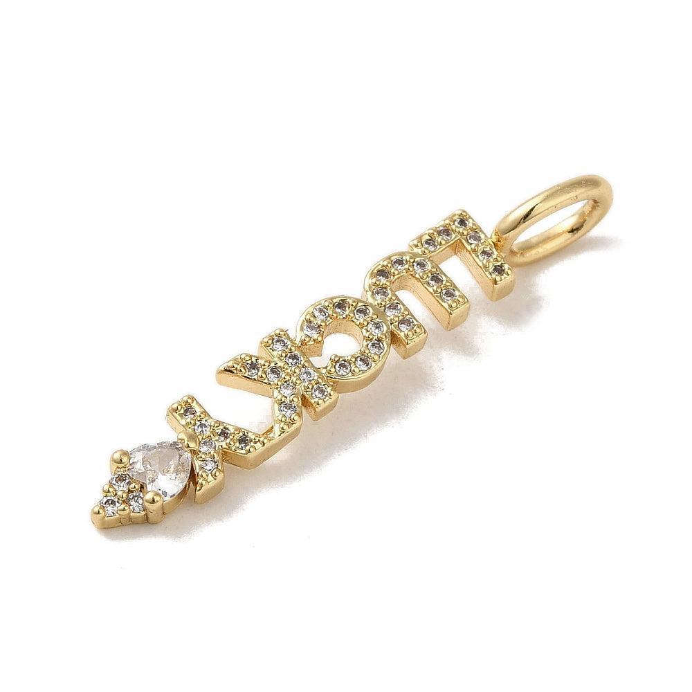 Bedel Zirkonia Brass Goud 36mm - per stuk-Bedels-Kraaltjes van Renate