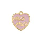 Bedel Mama LichtRoze-Goud 24K DQ 15x17mm-bedels-Kraaltjes van Renate