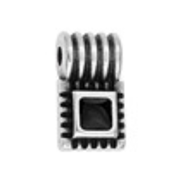 Bedel Mini Square Zwart-Zilver DQ 9x10mm-bedels-Kraaltjes van Renate