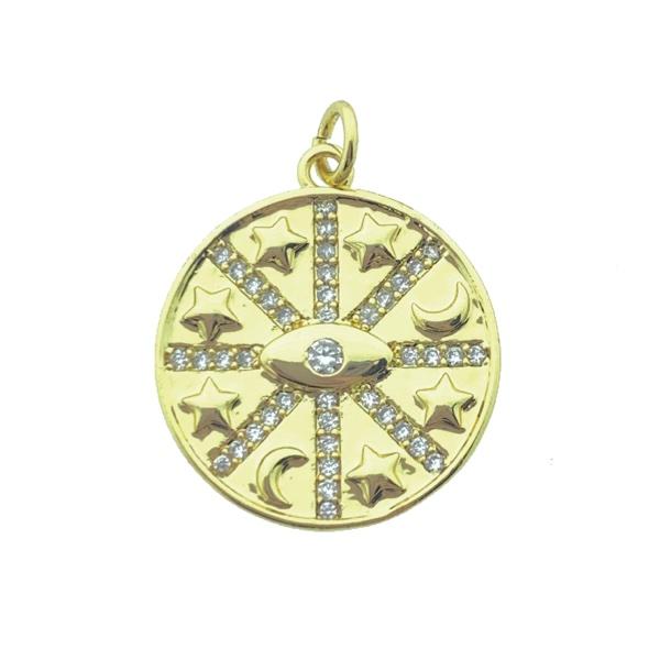 Bedel Moon & Star Zirconia Gold plated 23x20mm-Kraaltjes van Renate