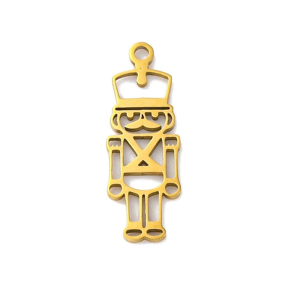 Bedel Nutcracker RVS goud 22x7mm - per stuk-bedels-Kraaltjes van Renate