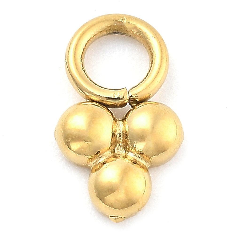 Bedel extra groot oogje bloemetje RVS 14K goud 8mm- per stuk-bedels-Kraaltjes van Renate