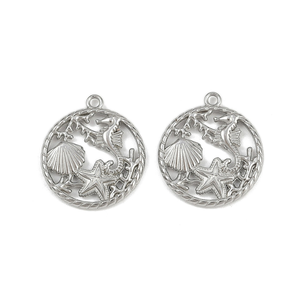 Bedel Oceaan Rvs 12x14mm Zilver-bedels-Kraaltjes van Renate