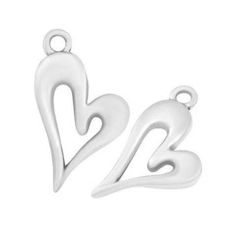 Bedel Open hart Zilver DQ 11x20mm-bedels-Kraaltjes van Renate