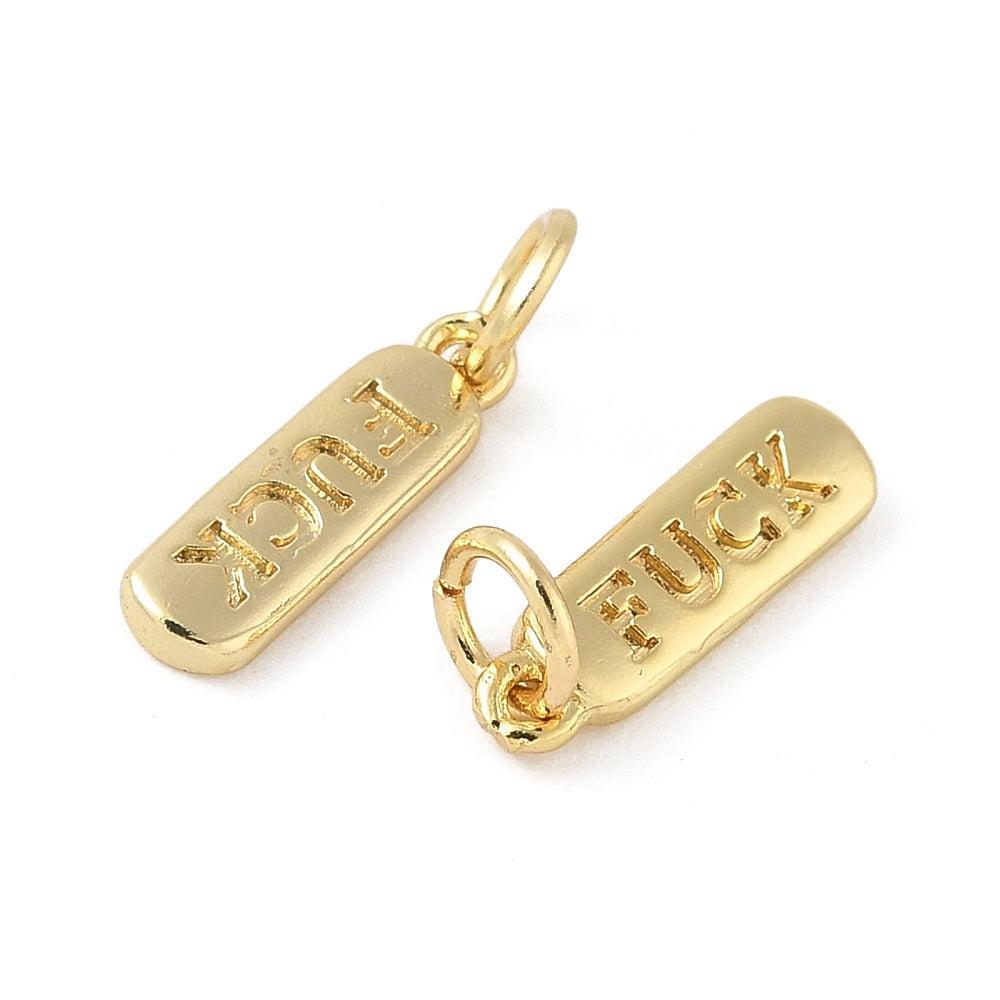 Bedel Ovaal Fuck met Ringetje & 18K Goud Plating 14mm – per stuk-bedels-Kraaltjes van Renate