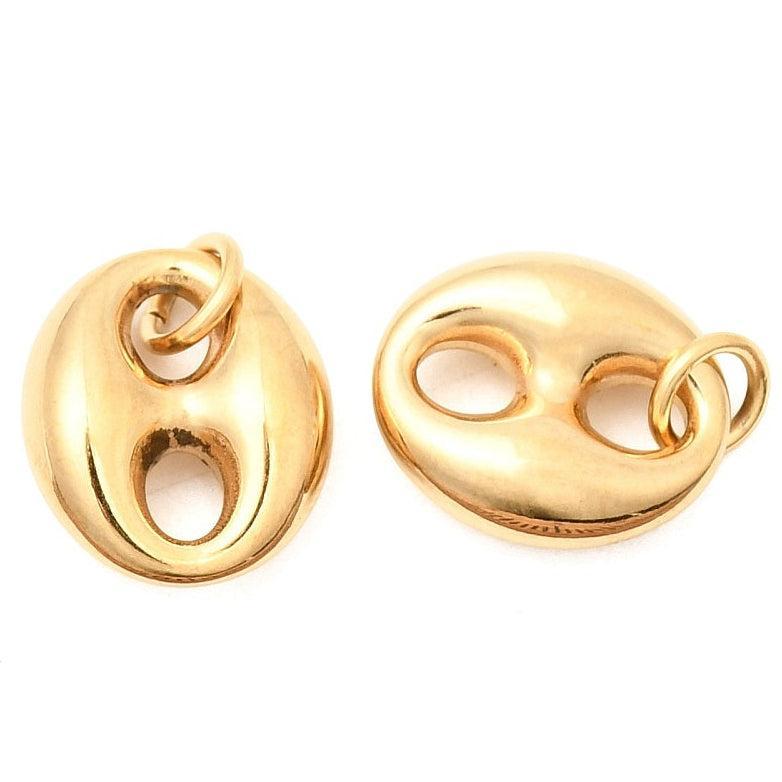Bedel Ovaal Goud RVS 15mm - per stuk-Bedels-Kraaltjes van Renate