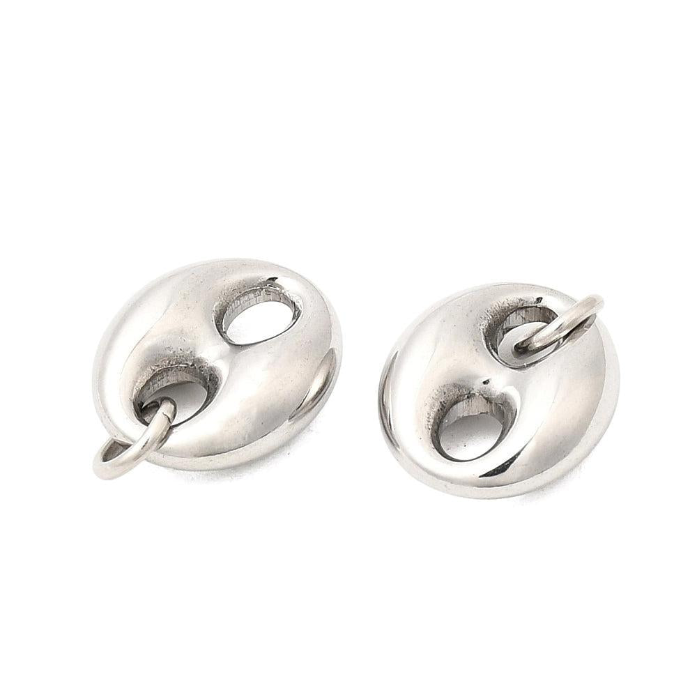 Bedel Ovaal RVS Zilver 15mm - per stuk-Bedels-Kraaltjes van Renate