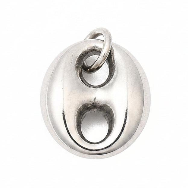 Bedel Ovaal RVS Zilver 15mm - per stuk-Bedels-Kraaltjes van Renate
