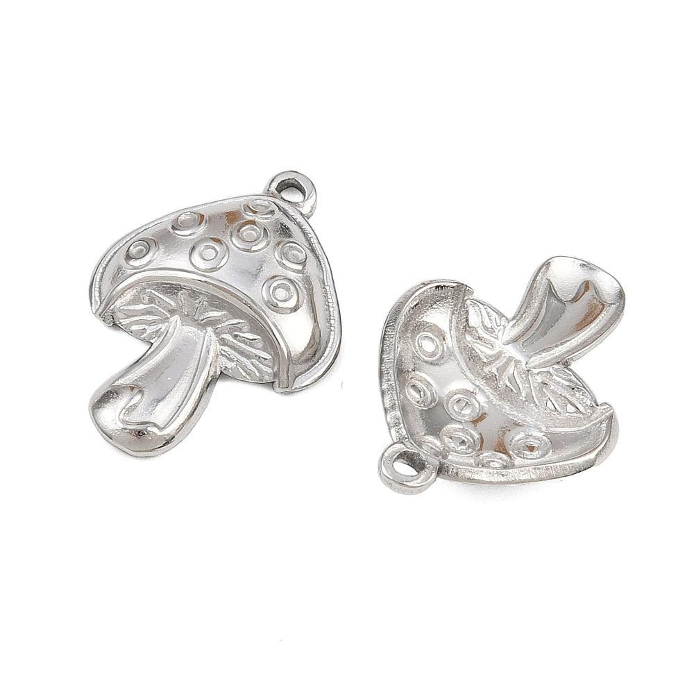 Bedel Paddenstoel RVS Zilverkleur 21,5mm – per stuk-bedels-Kraaltjes van Renate