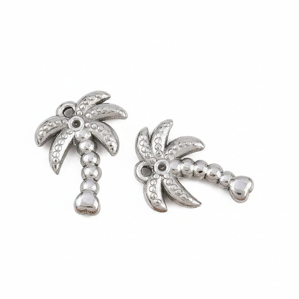 RVS Bedel Palmboom Setting voor Strass Zilver 16.5x12mm - per stuk-Bedels-Kraaltjes van Renate
