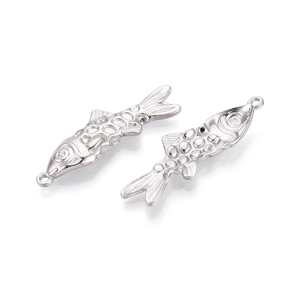Bedel RVS Vis Zilver 36mm - per stuk-Bedels-Kraaltjes van Renate