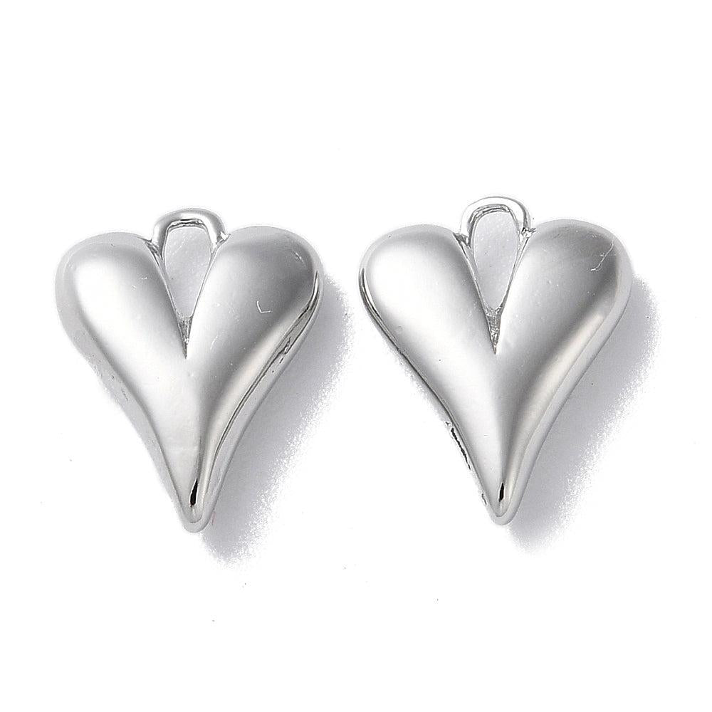 Bedel RVS Zilver hart 13mm -per stuk-bedels-Kraaltjes van Renate