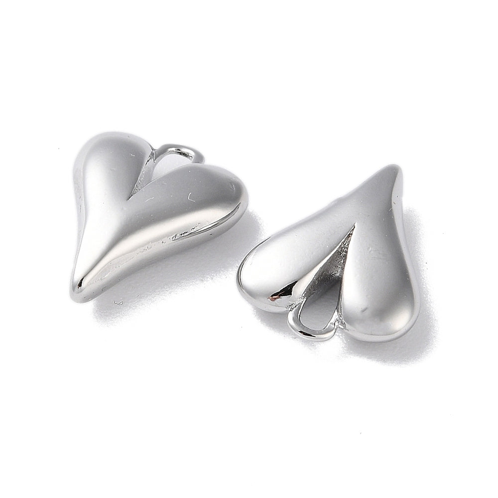 Bedel RVS Zilver hart 13mm -per stuk-bedels-Kraaltjes van Renate