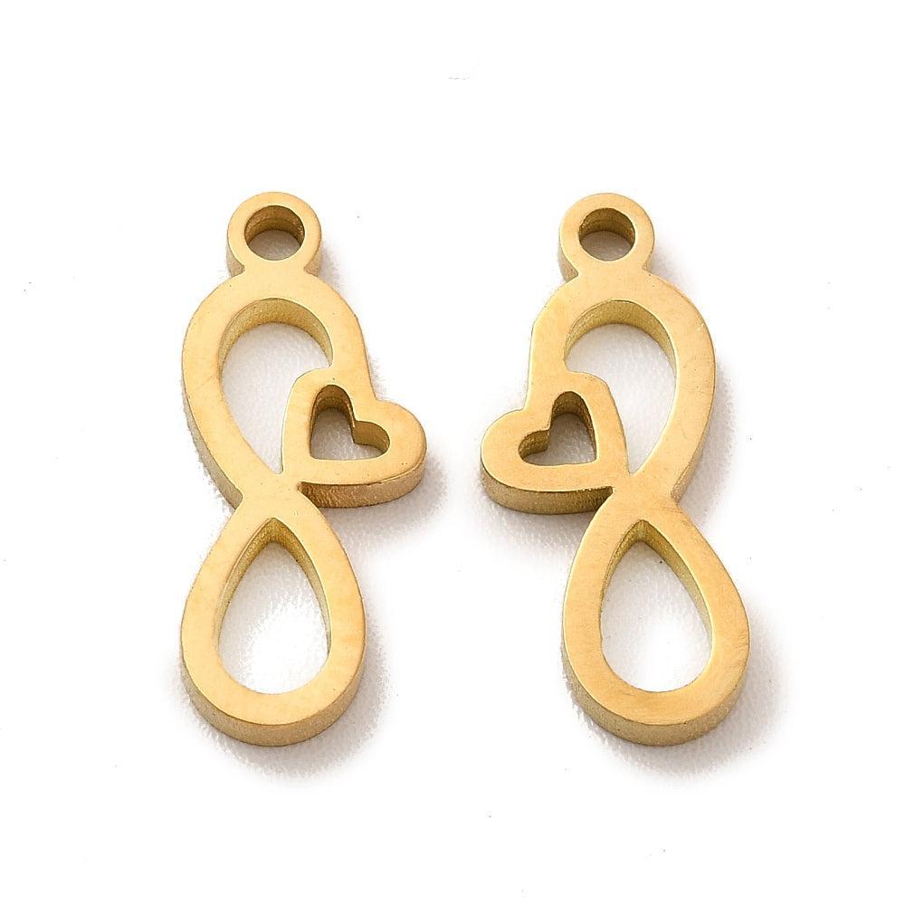 Bedel RVS goud infinity 15mm - per stuk-bedels-Kraaltjes van Renate