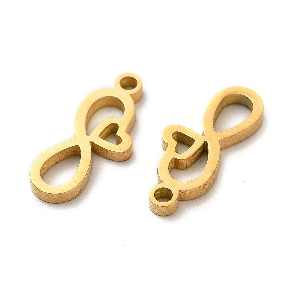 Bedel RVS goud infinity 15x7x1.5mm- per stuk-bedels-Kraaltjes van Renate