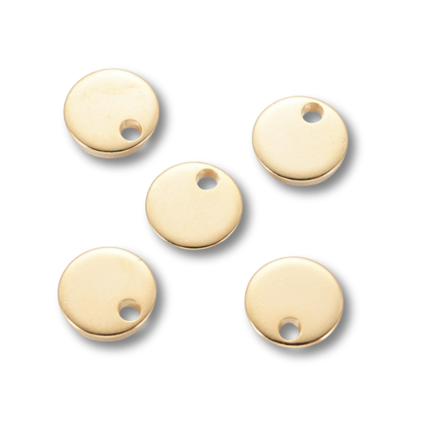 Bedel RVS muntje goud 7mm - per stuk-bedels-Kraaltjes van Renate