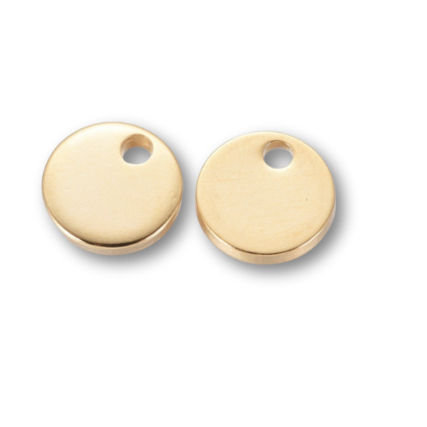 Bedel RVS muntje goud 7mm - per stuk-bedels-Kraaltjes van Renate