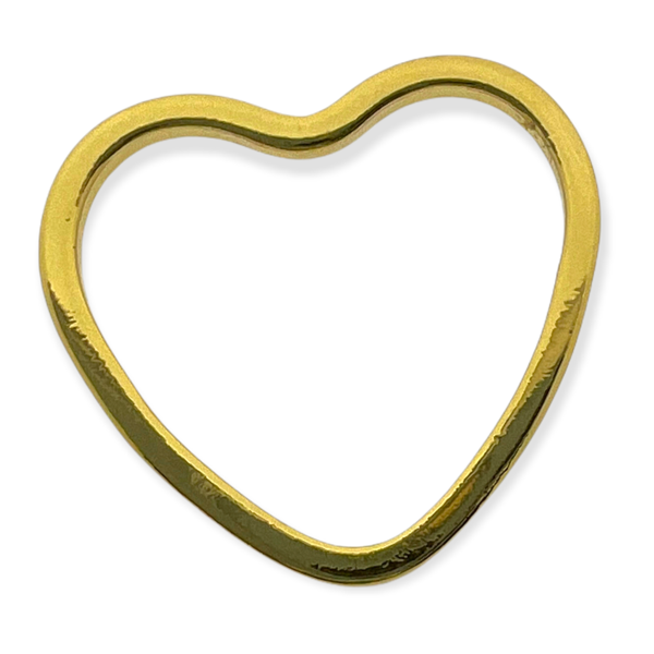 Bedel RVS open hart 20K plated goud 14x15mm-bedels-Kraaltjes van Renate