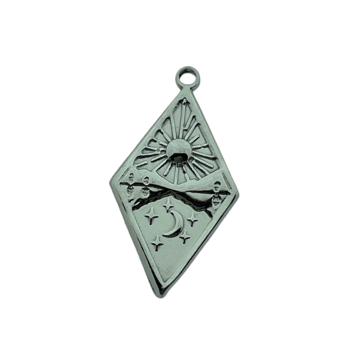 Bedel RVS zilver maan/ster 25.5x14x2mm-bedels-Kraaltjes van Renate