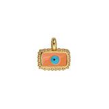 Bedel Rechthoek Eye Oranje-Goud 24K DQ 11mm-bedels-Kraaltjes van Renate