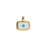 Bedel Rechthoek Eye Wit-Goud 24K DQ 11mm-bedels-Kraaltjes van Renate