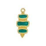 Bedel Rechthoeken Groen-Goud 24K DQ 10x23mm-bedels-Kraaltjes van Renate